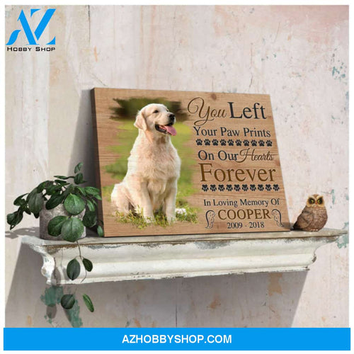 Custom Canvas Prints Personalized Memorial Pet Photo You Left Your Paw Prints On Our Hearts Forever Ohcanvas