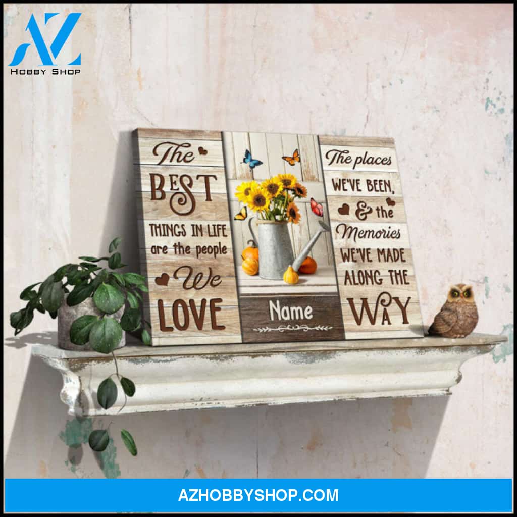 Custom Canvas Prints Personalized Name Gifts The best things in life Farmhouse Wall Decor Ohcanvas