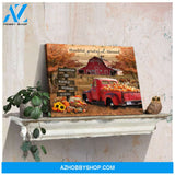 Custom Canvas Prints Personalized Names Family Gifts Beautiful Autumn Barn and Pumpkin Truck Ohcanvas