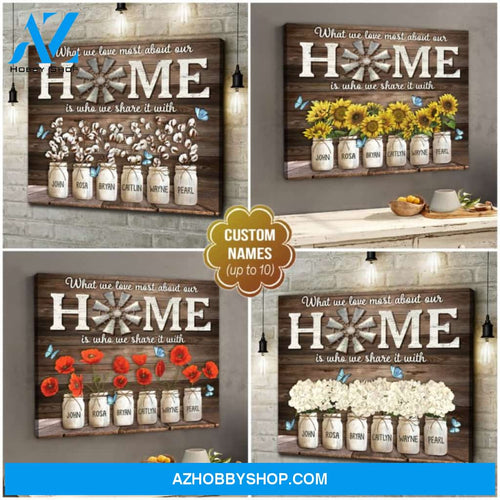 Custom Canvas Prints Personalized Names Family Gifts Beautiful Flowers Art Home Wall Decor Ohcanvas