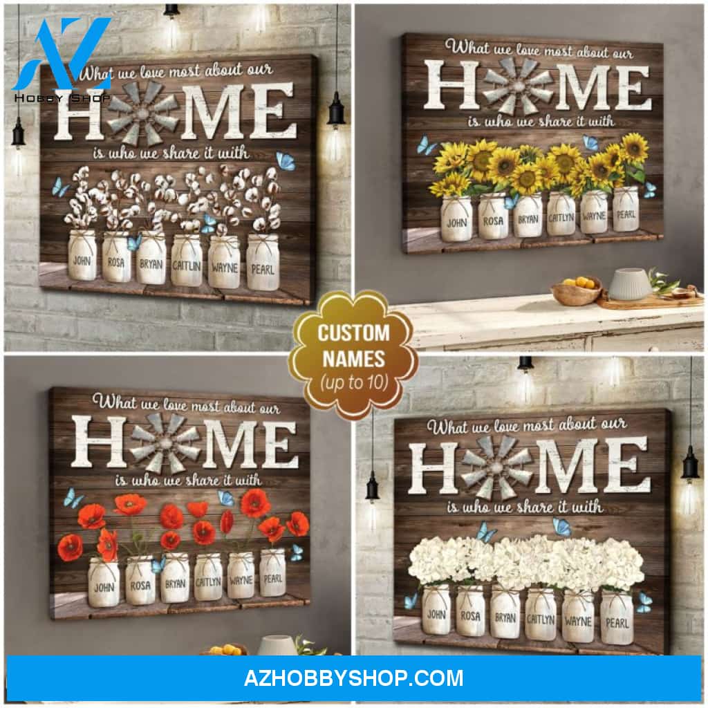 Custom Canvas Prints Personalized Names Family Gifts Beautiful Flowers Art Home Wall Decor Ohcanvas