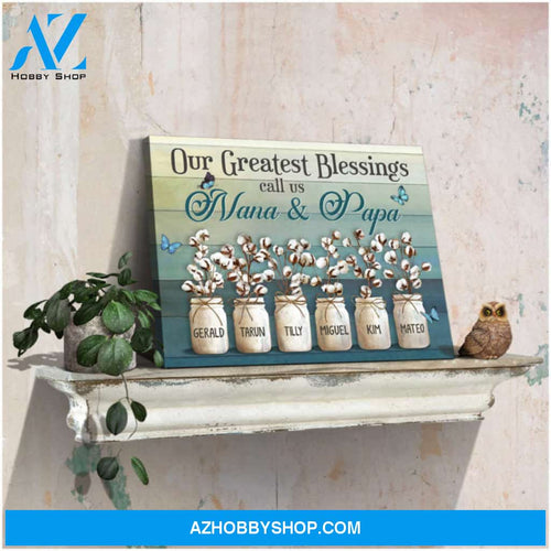 Custom Canvas Prints Personalized Names Family Gifts Cotton Flowers Our Greatest Blessings Ohcanvas