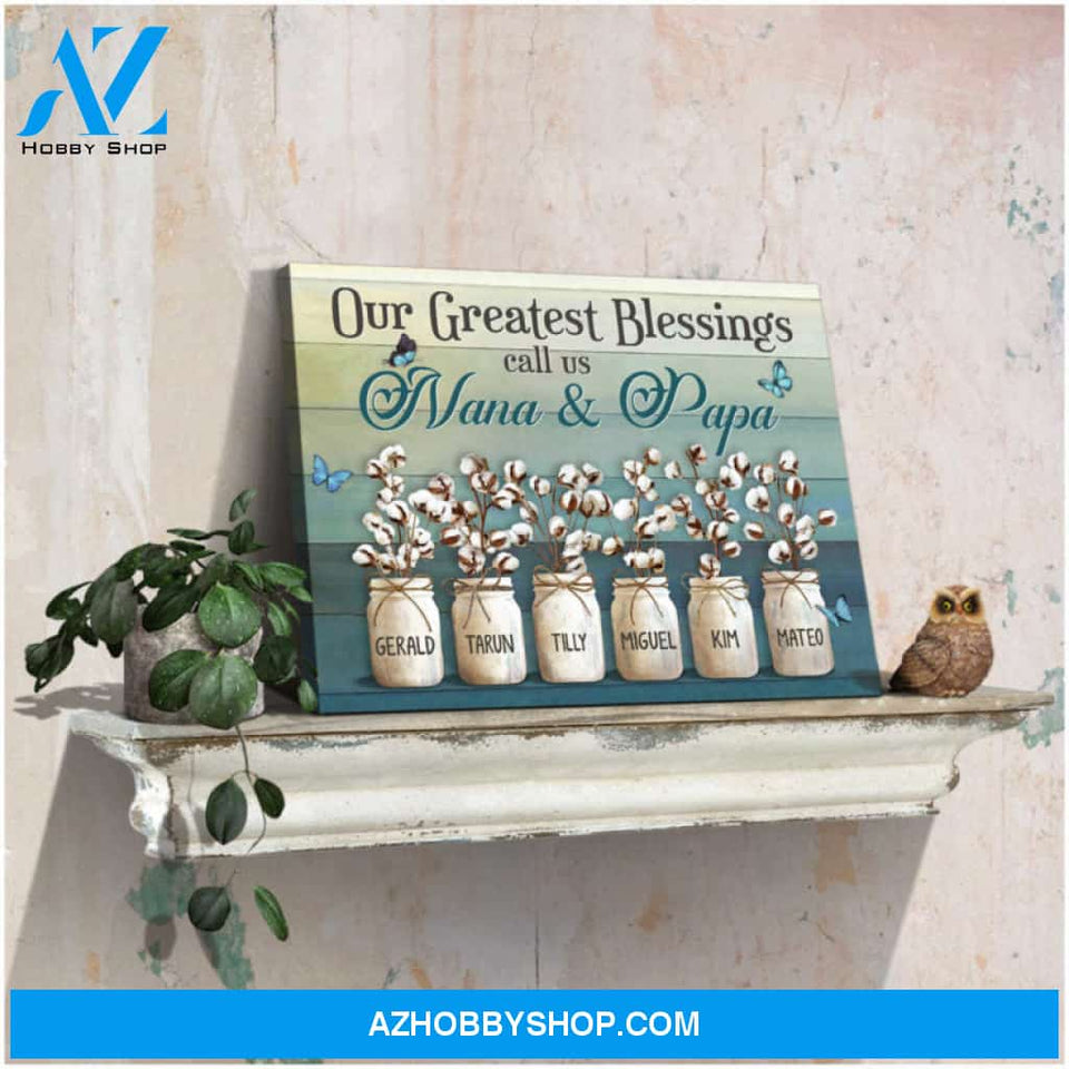 Custom Canvas Prints Personalized Names Family Gifts Cotton Flowers Our Greatest Blessings Ohcanvas