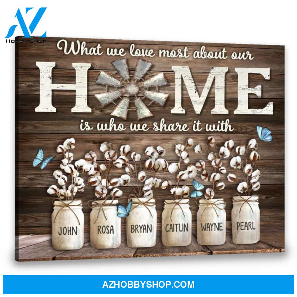 Custom Canvas Prints Personalized Names Gifts What We Love Most About Our Home Ohcanvas