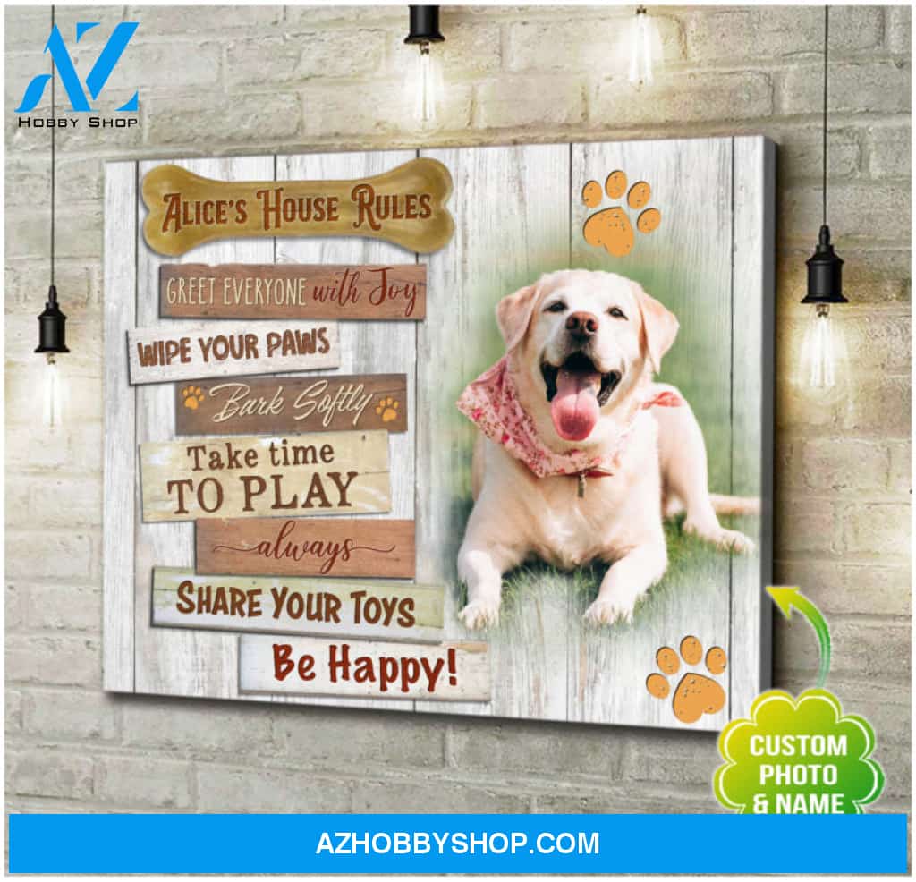 Custom Canvas Prints Personalized Pet Photo Gifts Greet Everyone With Joy Wall Art Decor Ohcanvas