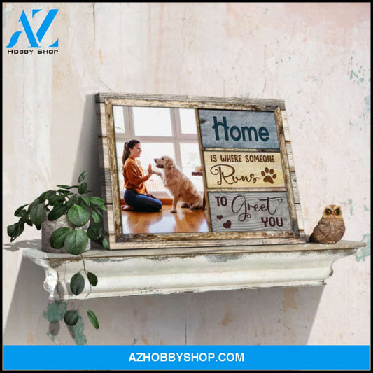 Custom Canvas Prints Personalized Pet Photo Gifts Home is where someone runs Ohcanvas