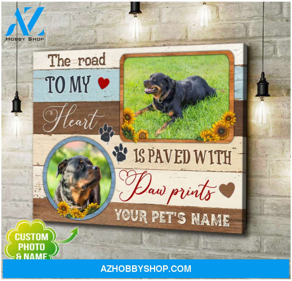 Custom Canvas Prints Personalized Pet Photo Gifts Sunflowers The Road To My Heart Wall Art Decor Ohcanvas