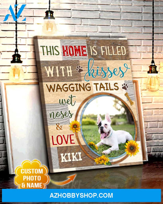 Custom Canvas Prints Personalized Pet Photo Gifts This Home Is Filled With Kisses Wall Art Decor Ohcanvas