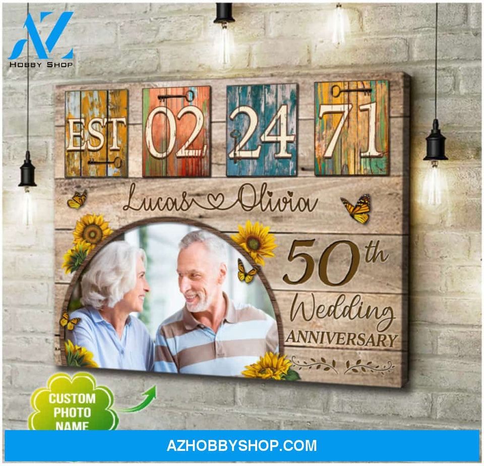 Custom Canvas Prints Personalized Photo Gifts 50th Wedding Anniversary Gifts For Couple Wall Art Ohcanvas