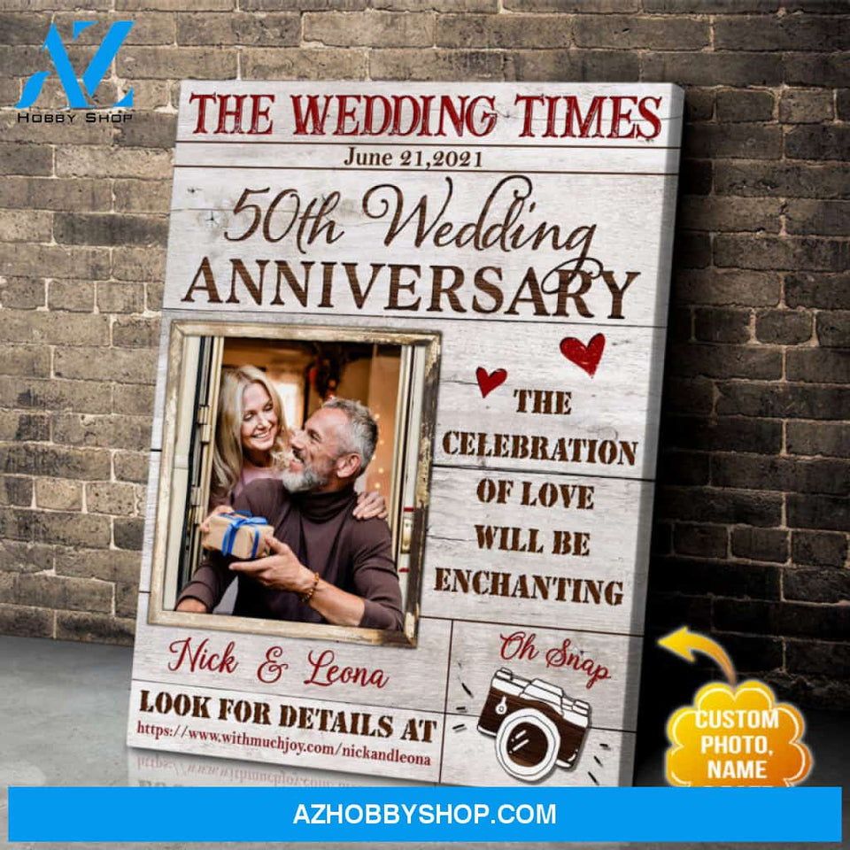 Custom Canvas Prints Personalized Photo Gifts 50th Wedding Anniversary Gifts For Couple Wall Art Ohcanvas
