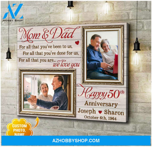 Custom Canvas Prints Personalized Photo Gifts 50th Wedding Anniversary Gifts For Couple Wall Art Ohcanvas