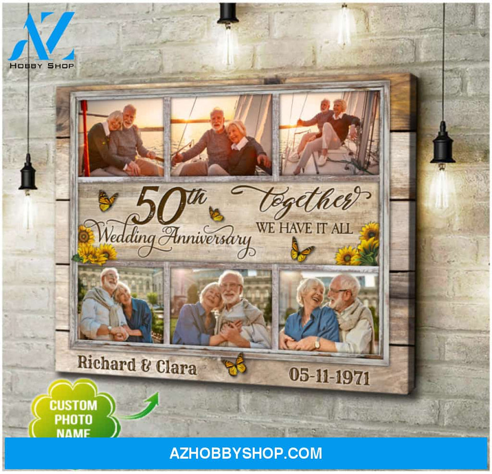 Custom Canvas Prints Personalized Photo Gifts 50th Wedding Anniversary Gifts For Couple Wall Art Ohcanvas