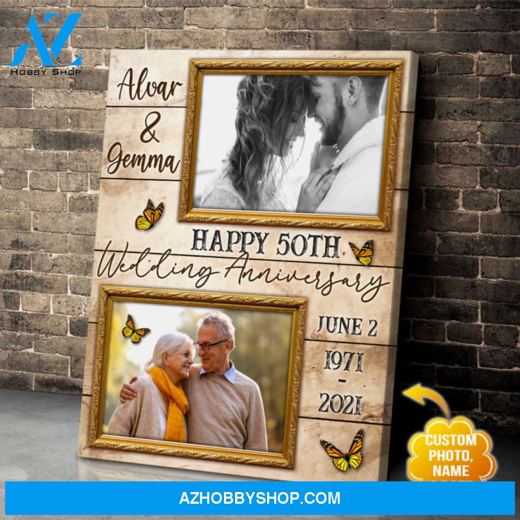 Custom Canvas Prints Personalized Photo Gifts 50th Wedding Anniversary Gifts For Couple Wall Art Ohcanvas