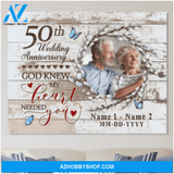 Custom Canvas Prints Personalized Photo Gifts 50th Wedding Anniversary Gifts God knew my heart needed you For Couple Wall Art Ohcanvas