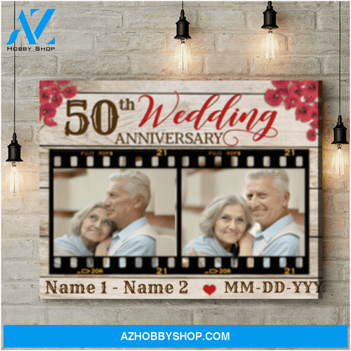 Custom Canvas Prints Personalized Photo Gifts 50th Wedding Anniversary Gifts Poppy Flowers For Couple Wall Art Ohcanvas