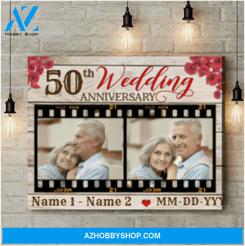 Custom Canvas Prints Personalized Photo Gifts 50th Wedding Anniversary Gifts Poppy Flowers For Couple Wall Art Ohcanvas