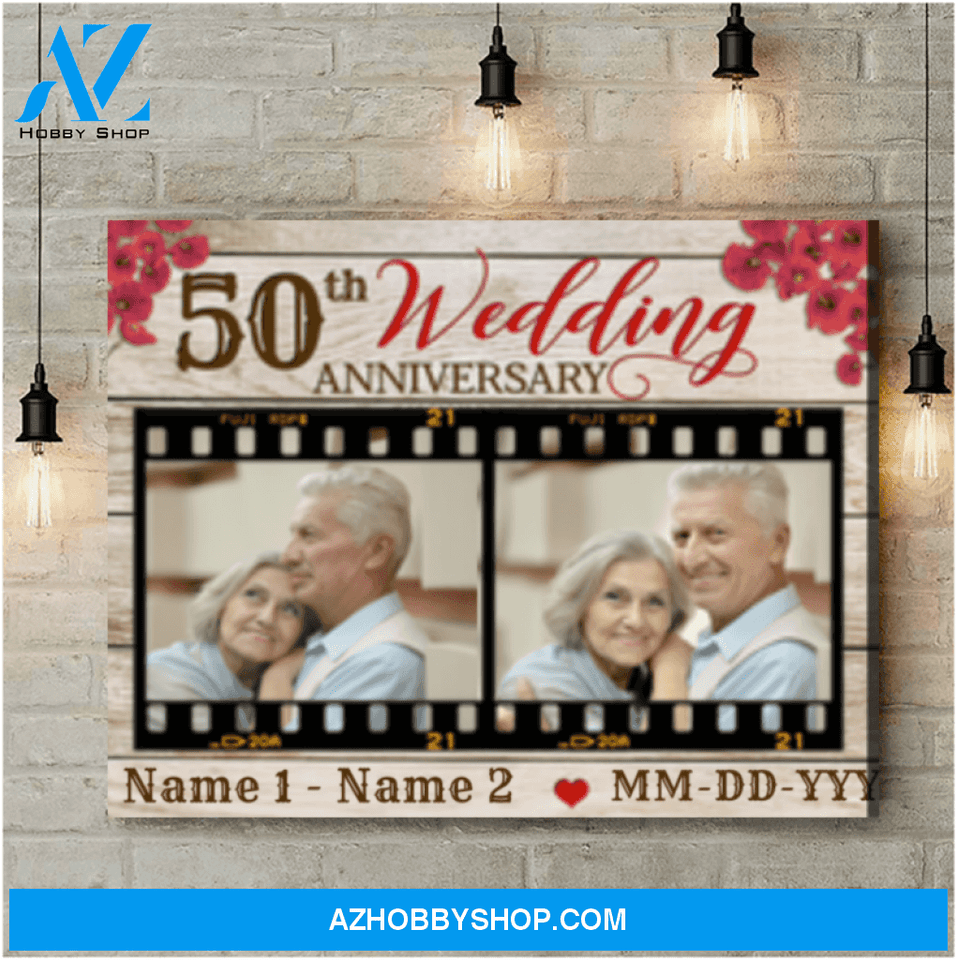 Custom Canvas Prints Personalized Photo Gifts 50th Wedding Anniversary Gifts Poppy Flowers For Couple Wall Art Ohcanvas