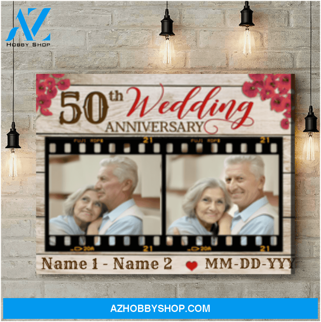 Custom Canvas Prints Personalized Photo Gifts 50th Wedding Anniversary Gifts Poppy Flowers For Couple Wall Art Ohcanvas