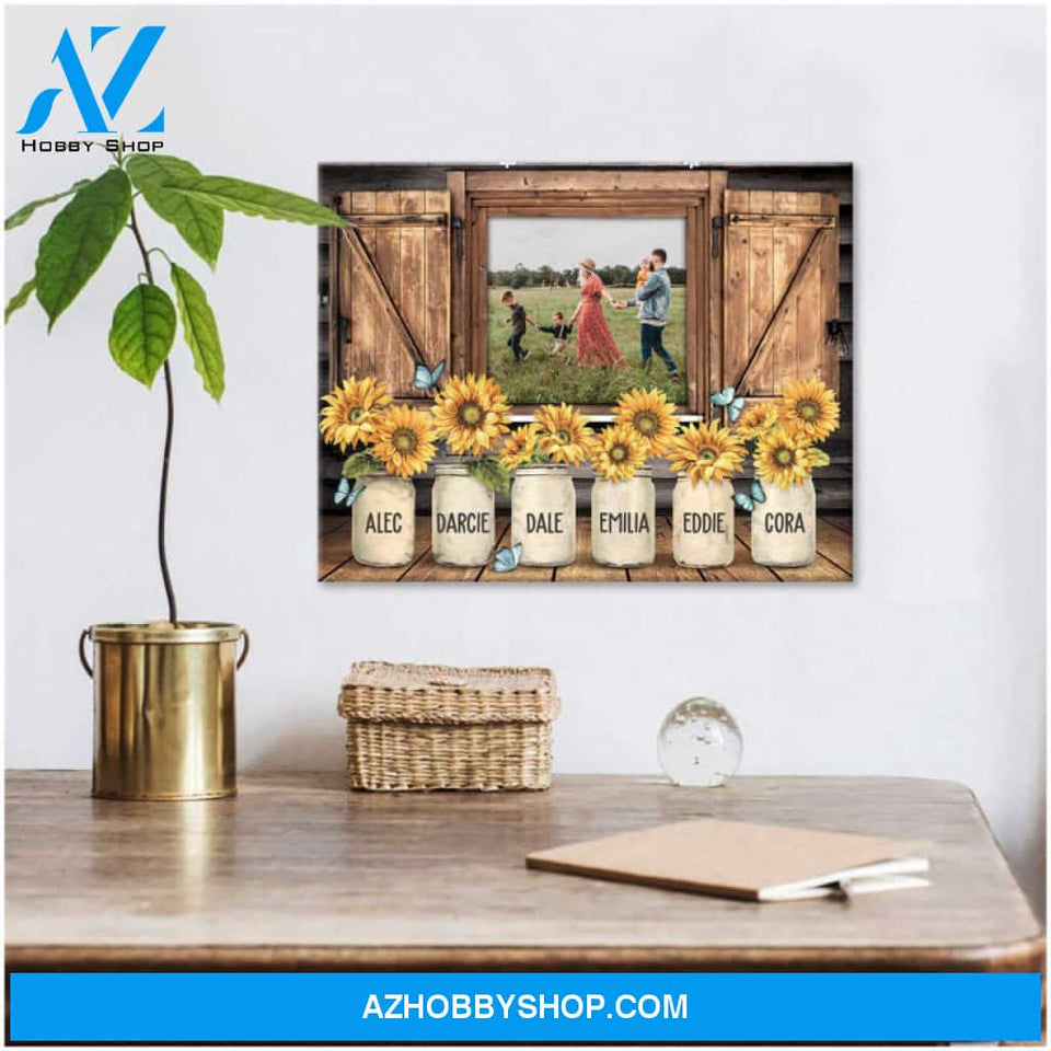 Custom Canvas Prints Personalized Photo Gifts Beautiful Family Gifts Butterfly And Sunflower Art Wall Decor Ohcanvas