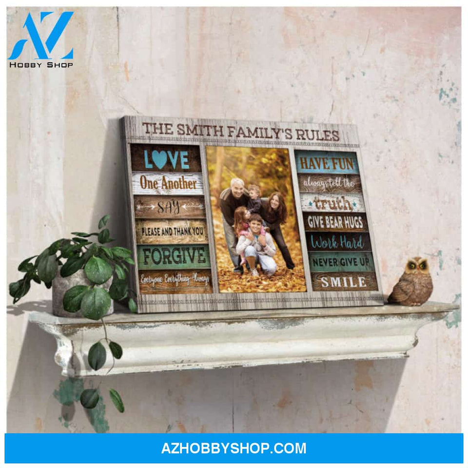 Custom Canvas Prints Personalized Photo Gifts Family Rules Farmhouse Wall Decor Ohcanvas