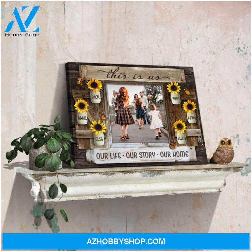 Custom Canvas Prints Personalized Photo Gifts Family Gifts Rustic Window Sunflowers Art This Is Us Ohcanvas