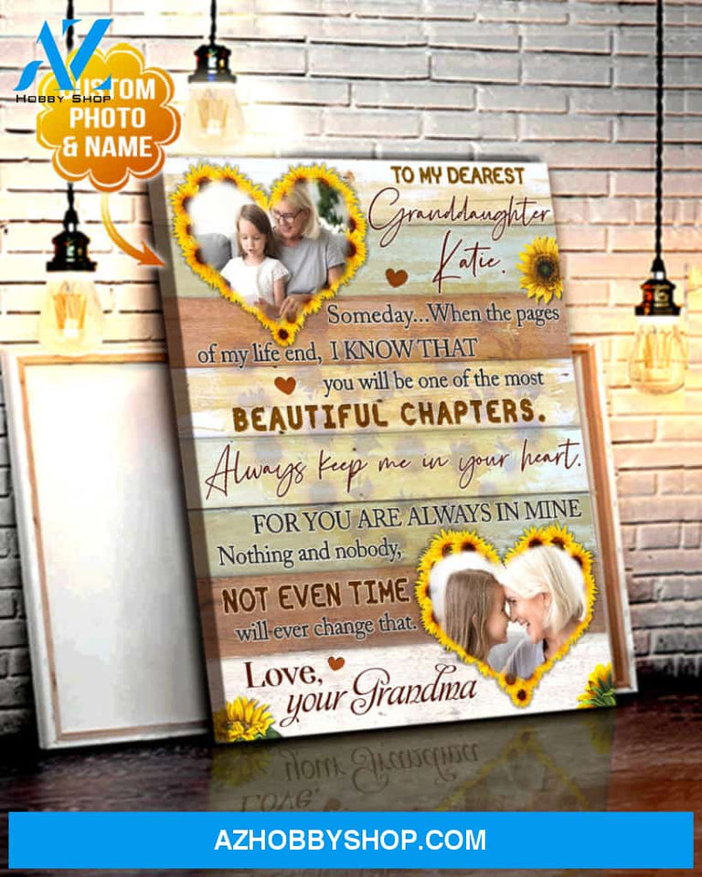 Custom Canvas Prints Personalized Photo Gifts Gift for Daughter To My Dearest Granddaughter Wall Art Decor Ohcanvas