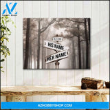 Custom Canvas Prints Personalized Wedding Anniversary Gifts Misty Road Street Sign Wall Art Decor Ohcanvas