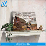 Custom Canvas Prints Personalized Wedding Anniversary Gifts Where you go I will go Old Barn and Old Barn and Buck and Doe Wall Art Decor Ohcanvas