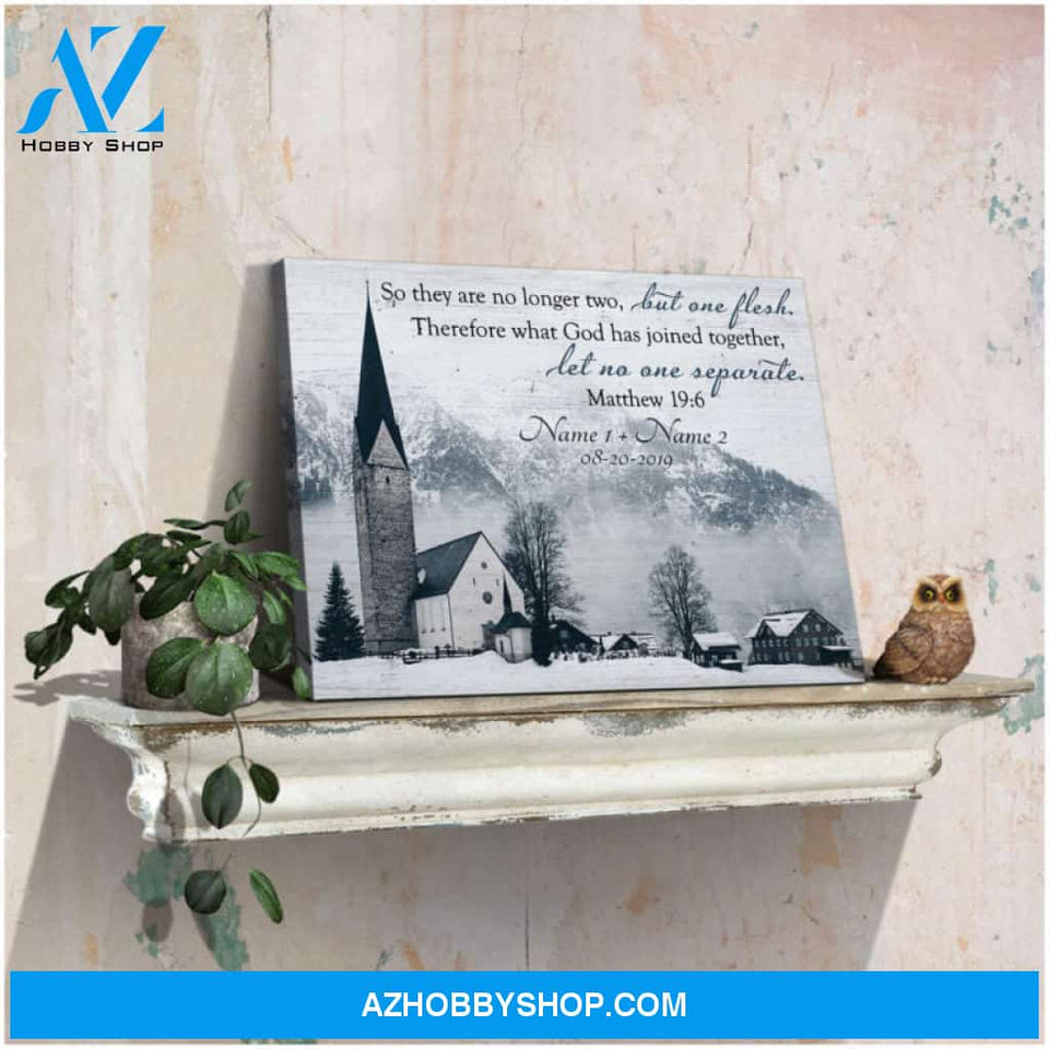 Custom Canvas Prints Wedding Anniversary Gifts Birthday Gifts Personalized Gifts Winter Landscape Church So they are no longer two Ohcanvas