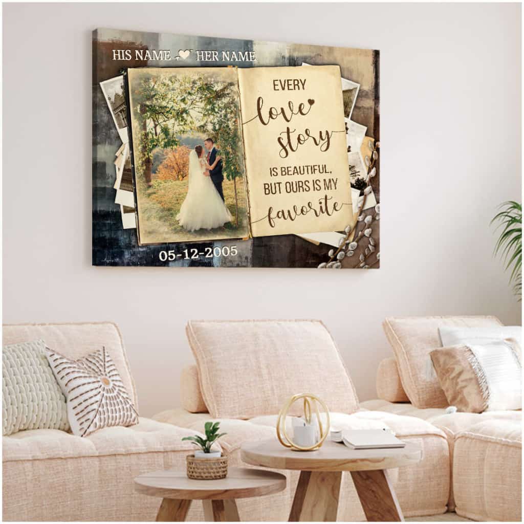 Custom Canvas Prints Wedding Anniversary Gifts Personalized Photo Gifts Every love story is beautiful