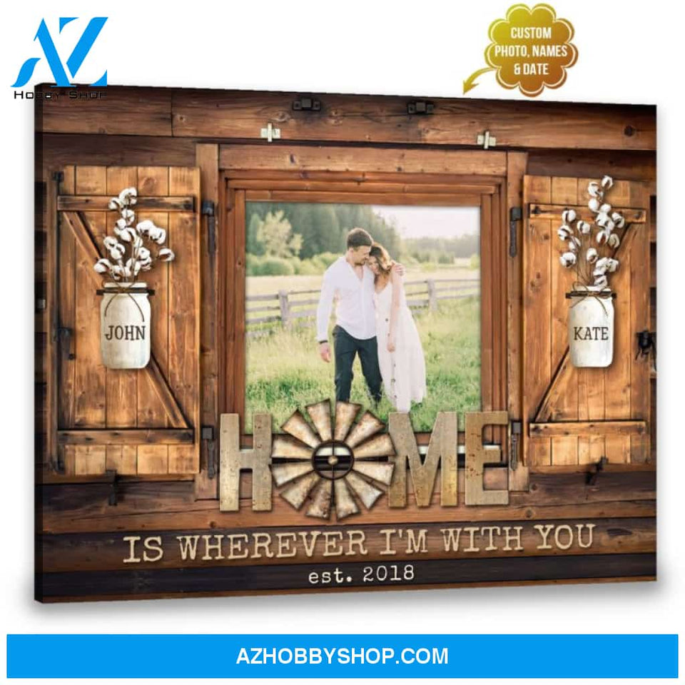 Custom Canvas Prints Wedding Anniversary Gifts Personalized Photo Gifts Home Is Wherever I'm With You Ohcanvas