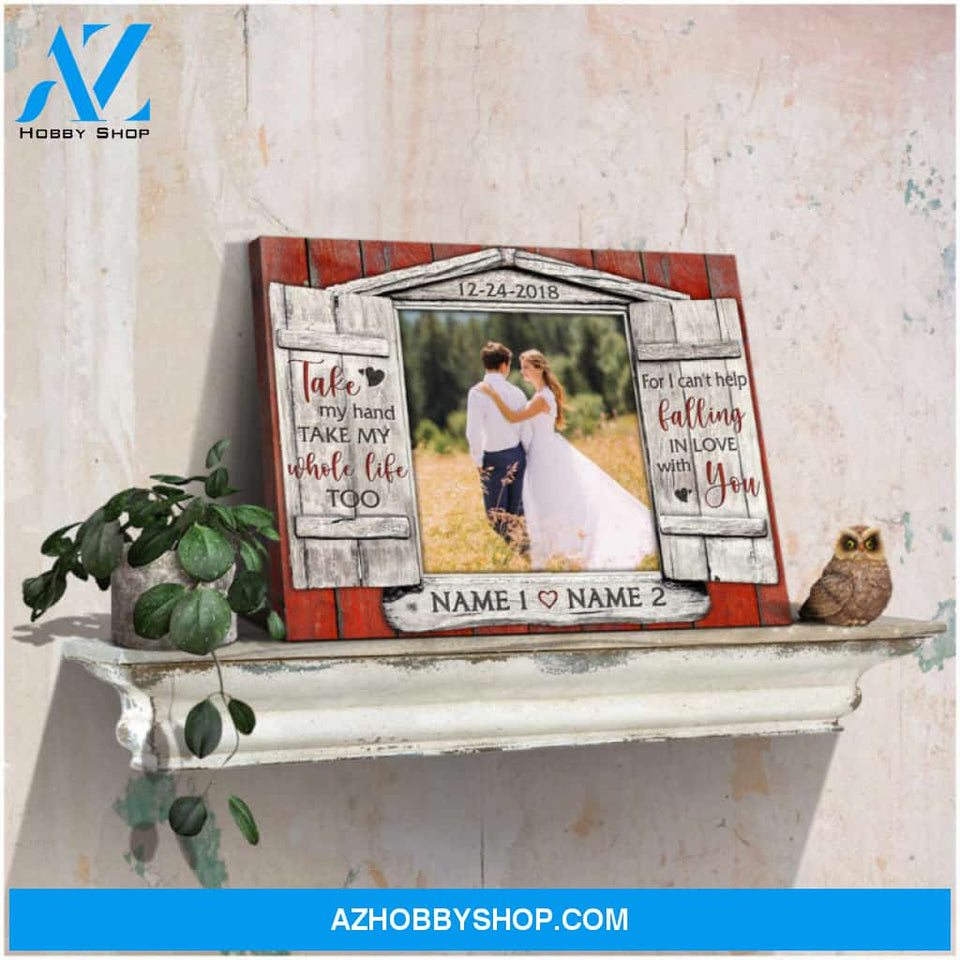 Custom Canvas Prints Wedding Anniversary Gifts Personalized Photo Gifts Window For I cant help falling in love with you Ohcanvas