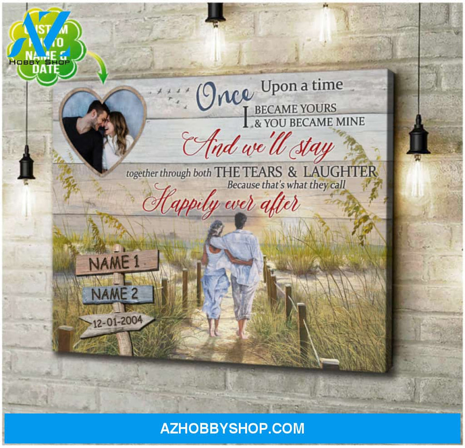 Custom Canvas Prints Wedding Anniversary Gifts Photo Gifts Once Upon A time Beach Theme Wall Art Decor Ohcanvas