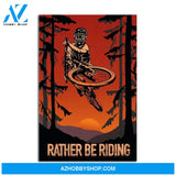 Custom Canvas Rather Be Riding Vertical Poster, Mountain Bike, Bike Poster, Bike Art, Bike Wall Art, Boys Sports Poster