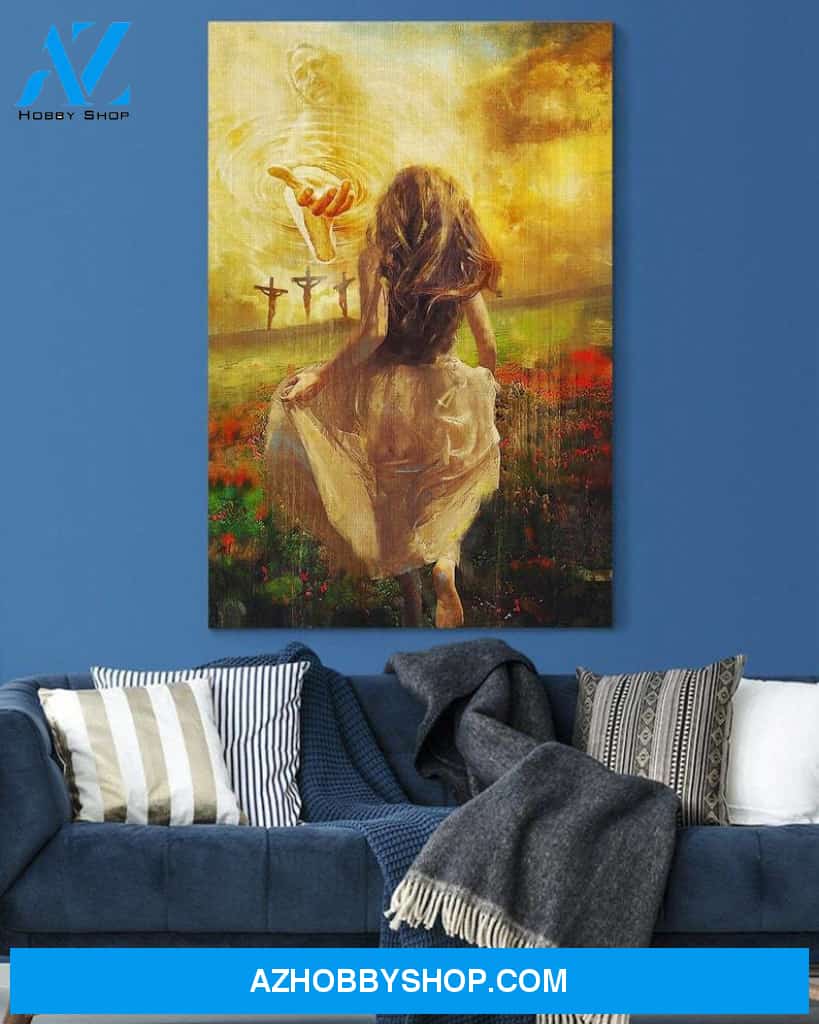 Custom Canvas Run to the beautiful world Jesus Canvas, Jesus The Hand Of God