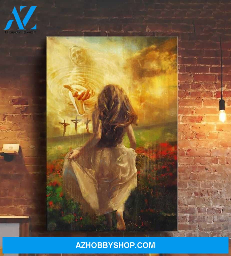 Custom Canvas Run to the beautiful world Jesus Canvas, Jesus The Hand Of God