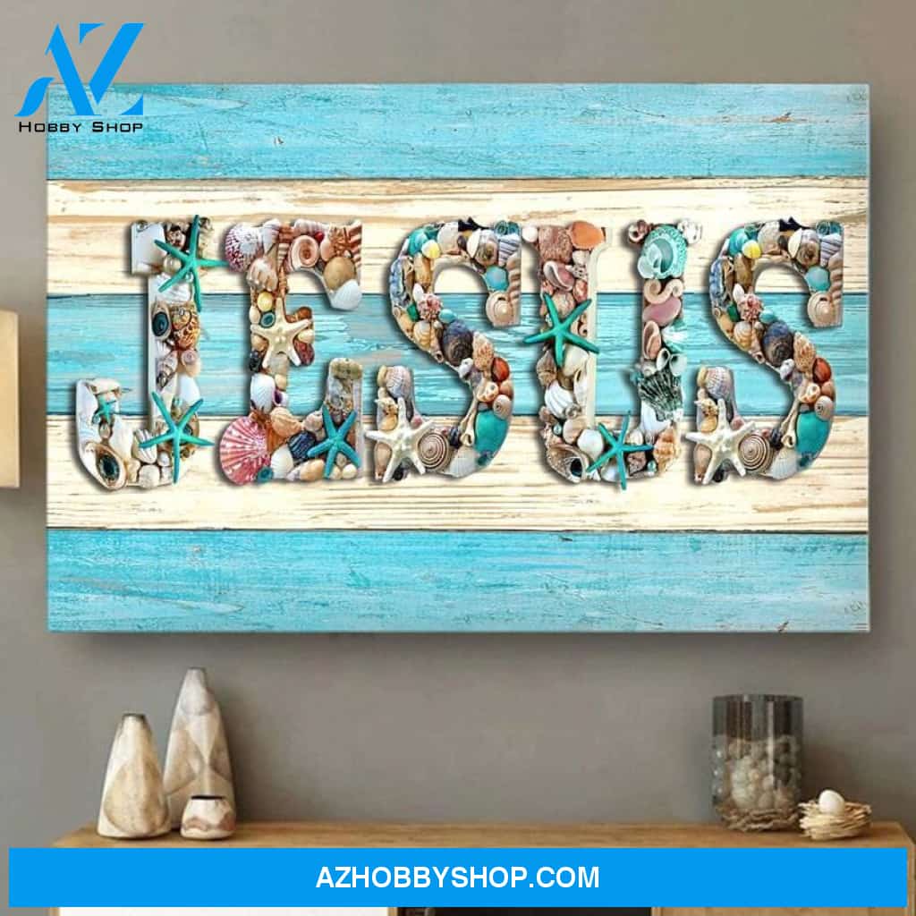 Custom Canvas Seashell Canvas, Jesus Canvas, God Canvas, Christian Canvas