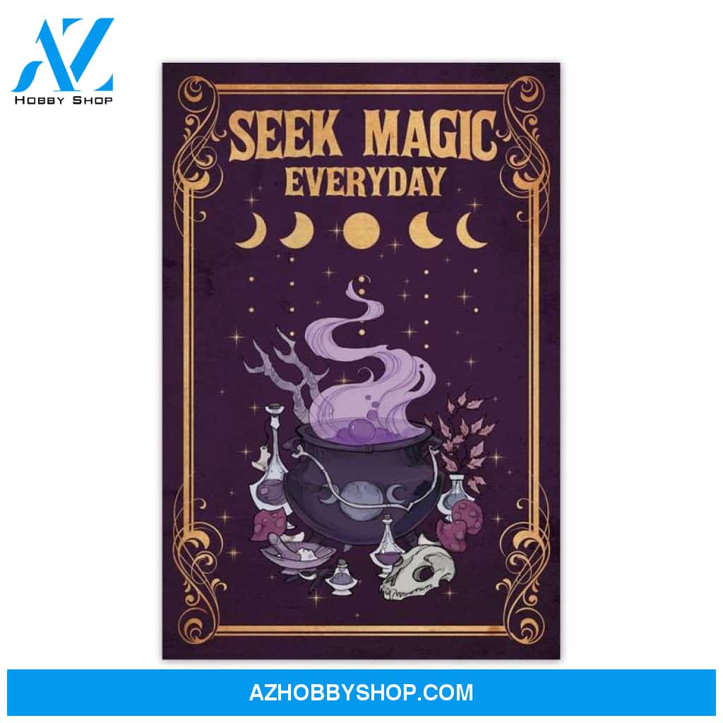 Custom Canvas Seek Magic Everyday Poster, Witch Poster, Moon