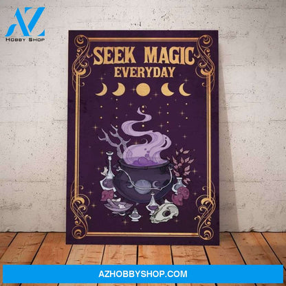 Custom Canvas Seek Magic Everyday Poster, Witch Poster, Moon