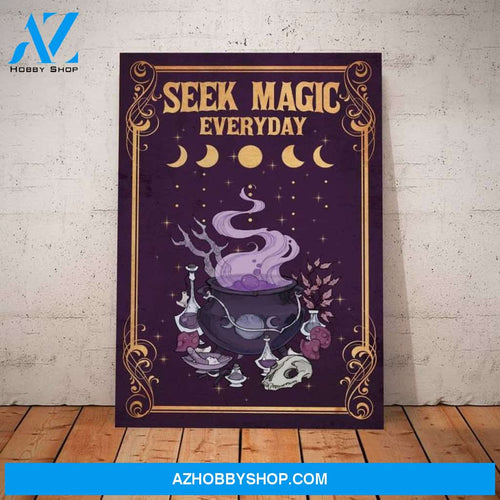 Custom Canvas Seek Magic Everyday Poster, Witch Poster, Moon