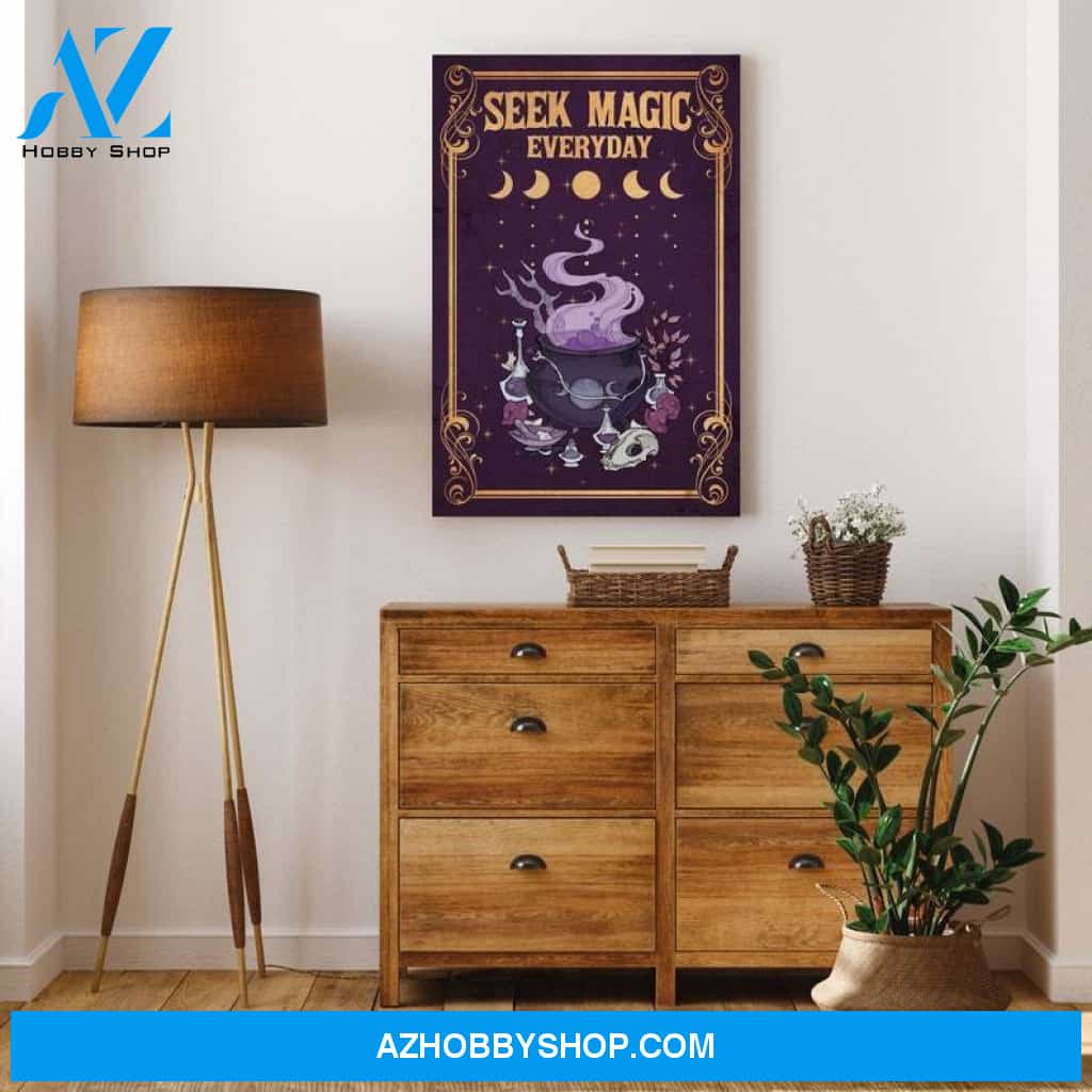Custom Canvas Seek Magic Everyday Poster, Witch Poster, Moon