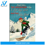 Custom Canvas Skiing Find Soul Vertical , Vintage Winter Skiing , Skiing Lover Gift 3