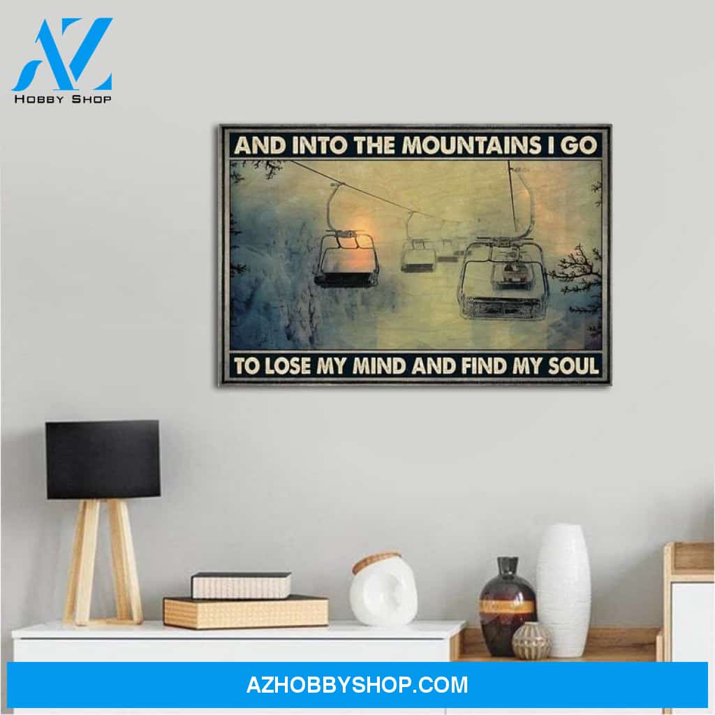 Custom Canvas Skiing Lose My Mind Horizontal , Skiing Lover Gift, Skiing , Vintage Skiers