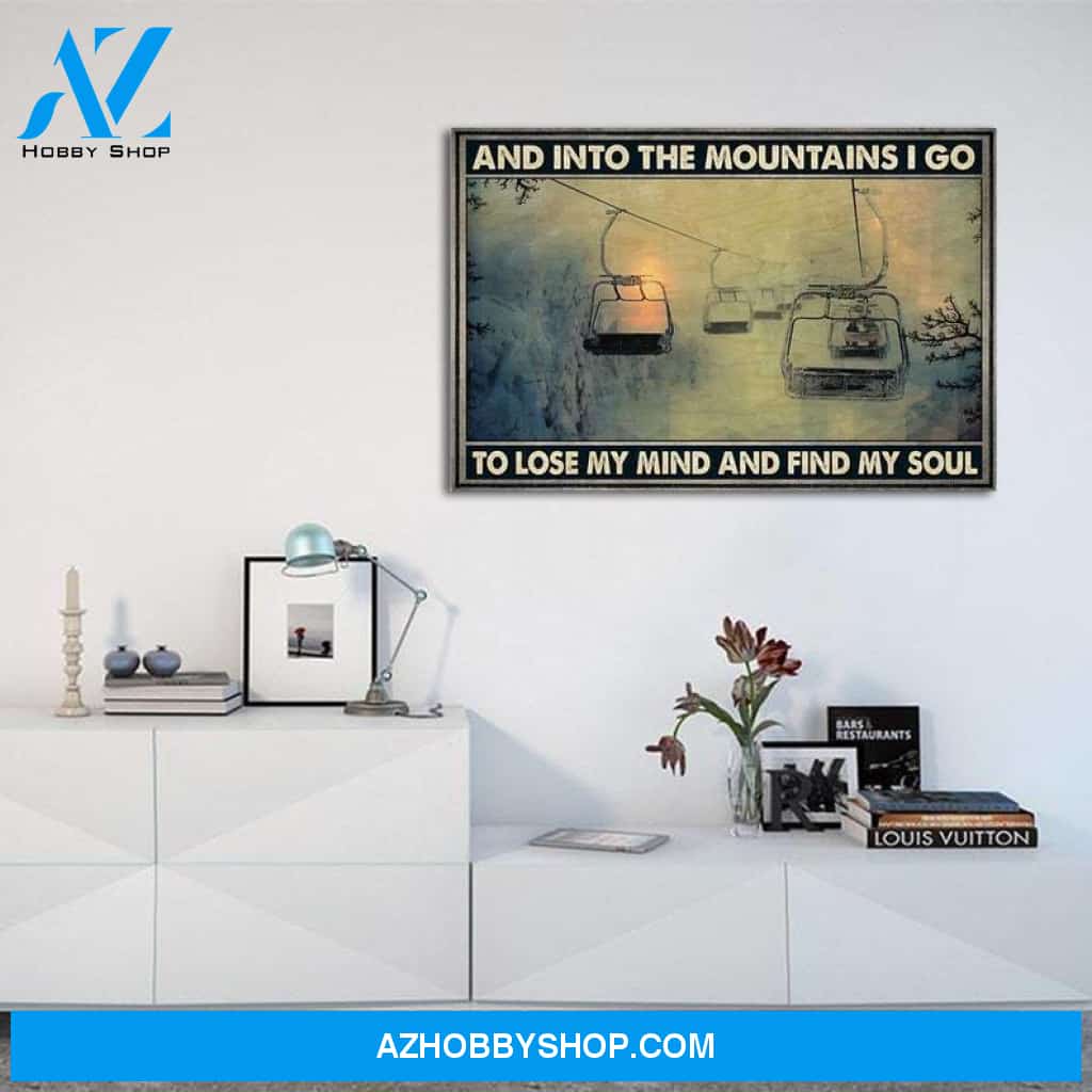 Custom Canvas Skiing Lose My Mind Horizontal , Skiing Lover Gift, Skiing , Vintage Skiers