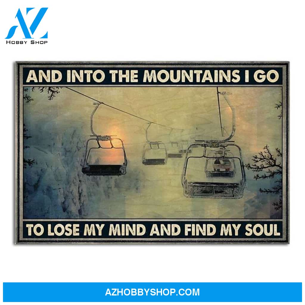Custom Canvas Skiing Lose My Mind Horizontal , Skiing Lover Gift, Skiing , Vintage Skiers