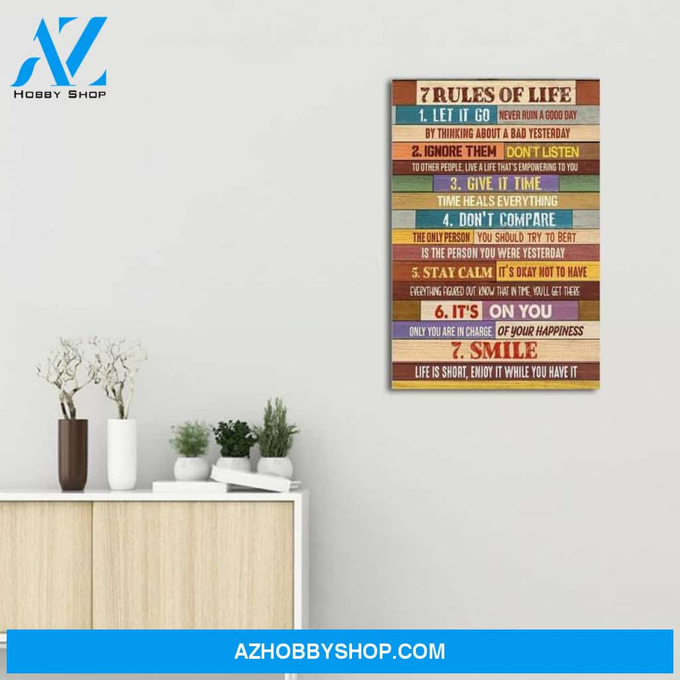 Custom Canvas Social Worker 7 Rules Of Life Vertical Poster, Worker Gift Coworker Gift, New Job Wall Art, Wall Decor