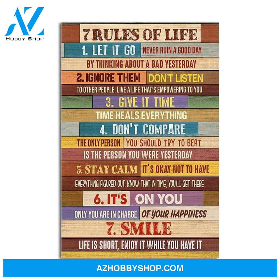 Custom Canvas Social Worker 7 Rules Of Life Vertical Poster, Worker Gift Coworker Gift, New Job Wall Art, Wall Decor