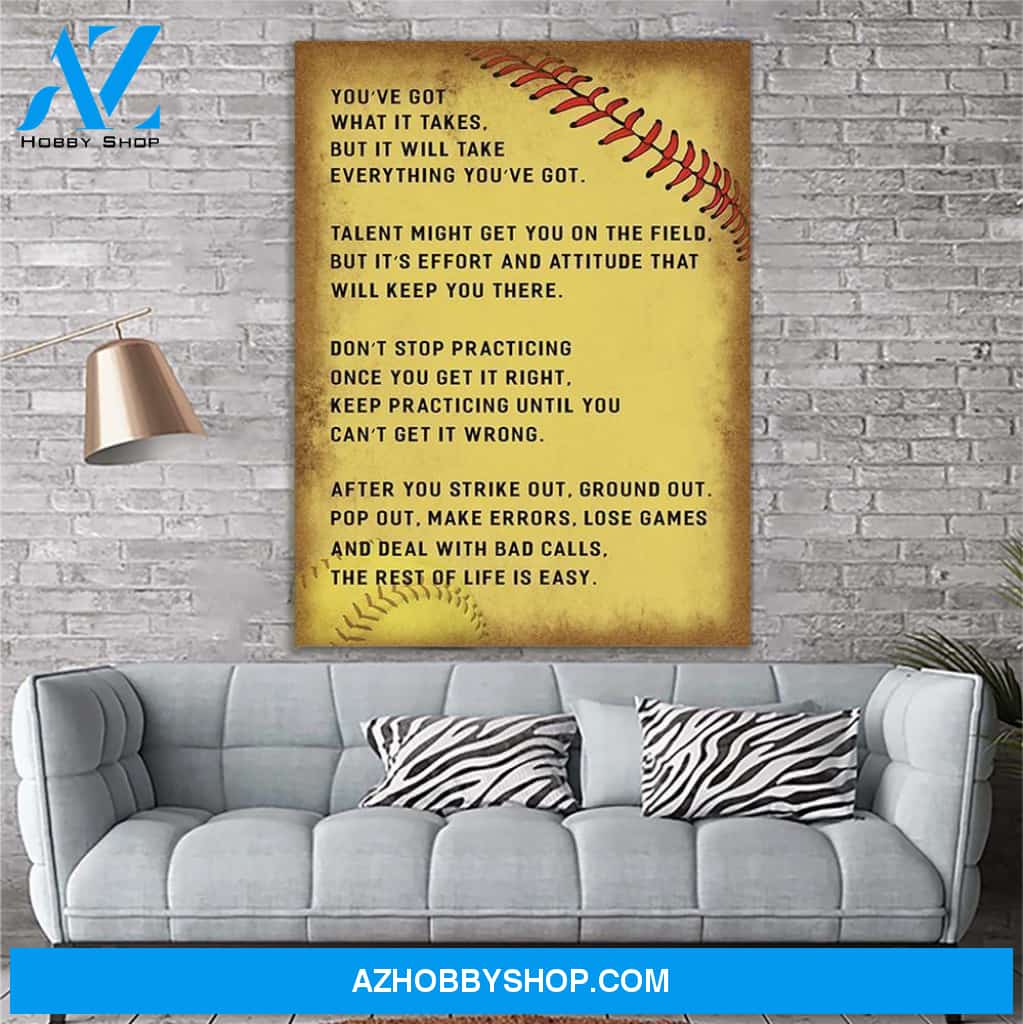 Custom Canvas Softball Canvas Prints Wall Art - Matte Canvas