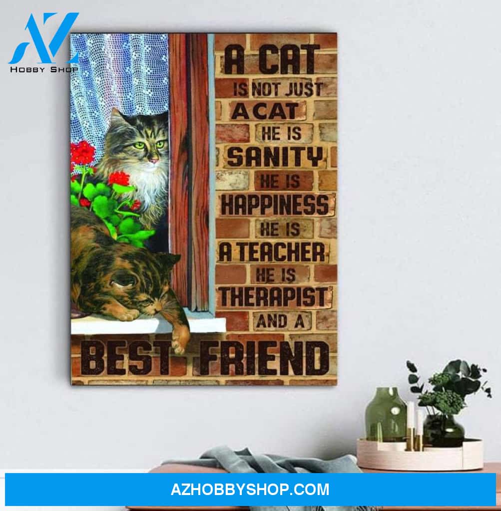 Custom Canvas Special gift for cat lover, He is therapist and a best friend