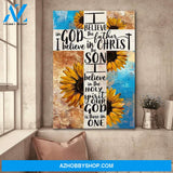 Custom Canvas Sunflower And Jesus - I Believe In God - Jesus Christian God Wall Decor Thanksgiving Gift Christmas Gifts 2021